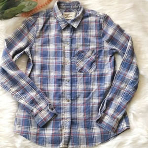 CURRENT/ELLIOT Plaid Slim Boy Shirt Button down S